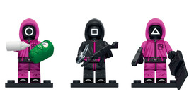 3Pcs Squid Game Manager Minifigure Boss Player 001 Collectable Figure Mi... - $16.89