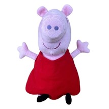Peppa Pig Talking Plush Doll Hug &amp; Oink Pink Stuffed Animal 12&quot; Red Dress - £11.66 GBP