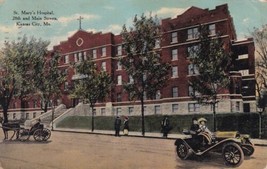 St. Mary&#39;s Hospital Kansas City Missouri MO Postcard 1911 to Caney Kansas A08 - £2.38 GBP