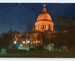 Notte Vista Stato Capitol Costruzione JACKSON Mississippi Ms Unp Cromo C... - £2.41 GBP