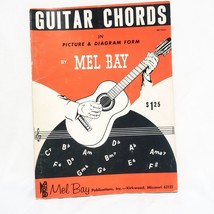 Guitar Chords Picture Diagram Form Mel Bay Sheet Music Book 1959 Beginner - $14.84