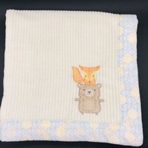 Chick Pea Baby Blanket Fox Bear Ribbed Plush Border Sherpa - £11.20 GBP