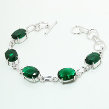 Chrome Diopside Oval Gemstone Handmade Fashion Bracelet Jewelry 7-8&quot; SA 2031 - £4.87 GBP