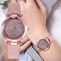Casual Women Romantic Starry Sky Wrist Watch Leather Rhinestone Designer... - $24.82