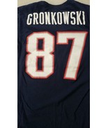 ROB GRONKOWSKI T-SHIRT L New England Patriots #87 NIKE 100% Cotton FREE ... - £12.55 GBP