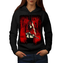 Wellcoda Girl Hunter Wild Womens Hoodie, Scary Casual Hooded Sweatshirt - £29.12 GBP