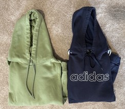 H&amp;M Adidas Lot of 2 Hoodies Hooded Sweatshirts Teen Boys Men&#39;s Size Medi... - $365.97 MXN