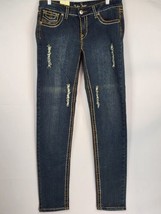 Kaba Womens Low Rise Boot Cut Distressed Jeans Size 11 Embroidered Pocke... - $24.75