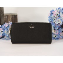 Kate Spade Black Leather Cameron Street Zip Around Lacey Wallet NWT - $128.21