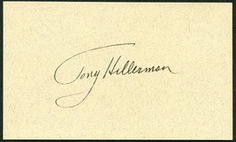 TONY HILLERMAN SIGNED 3X5 INDEX CARD WRITER DETECTIVE NOVELS SKINWALKERS... - £21.92 GBP
