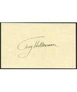 TONY HILLERMAN SIGNED 3X5 INDEX CARD WRITER DETECTIVE NOVELS SKINWALKERS... - £20.50 GBP