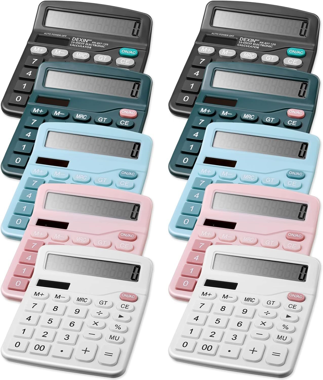 10 Pcs\. Desk Calculators Basic 12 Digit Lcd Large Display Solar And Bat... - $39.99