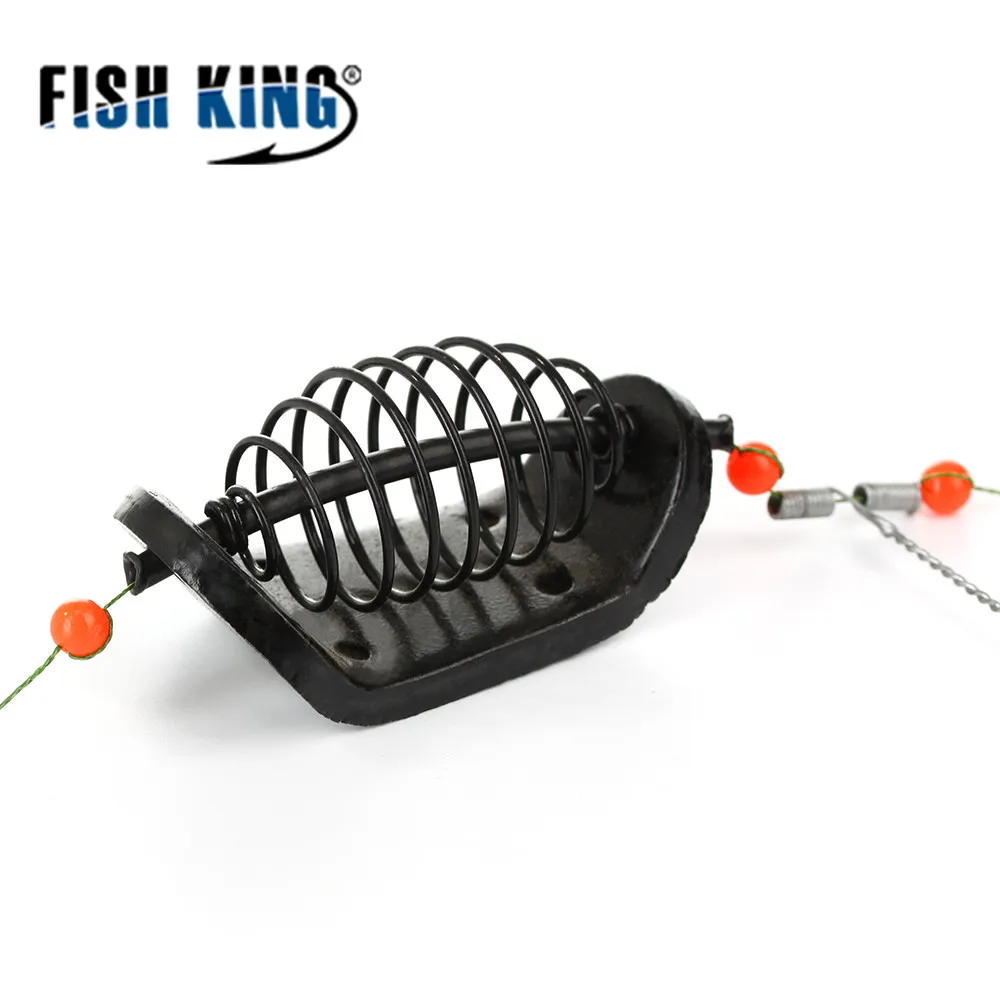 Fish King 20g-80g 1pc Fishing Bait Cage Stainless Steel Wire Swivel with 3 Line  - £26.61 GBP