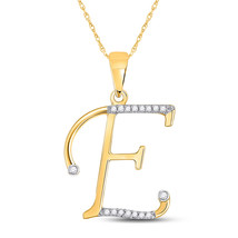 10kt Yellow Gold Womens Round Diamond E Initial Letter Pendant 1/12 Cttw - £144.48 GBP