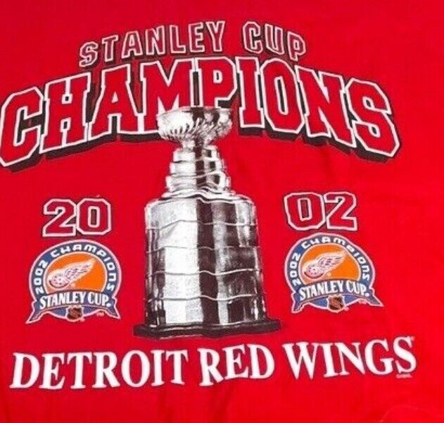 Vintage Tshirt Detroit Red Wings 2002 Stanley Cup Champions Shirt X-Large XL - $23.36