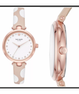 New Kate Spade NY KSW1450 Holland White Dot Beige Leather band Watch - £142.11 GBP