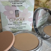Clinique Stay-Matte Sheer Pressed Powder - 18 Stay Cream (VF) - FS NIB F... - $25.69