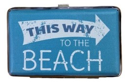 This way BEACH  Pocket Business ID Credit Card Wallet Holder Aluminum RFID Case - £5.23 GBP