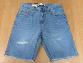Levi’s Youth Denim Shorts Size 10 511 Slim Adjustable Waist Distressed D... - $295.08 MXN
