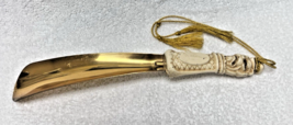Jarman Lion Head Extra Long Shoehorn Shoe Horn 24KT 10 Inch Tassel Vintage - $343.44 MXN