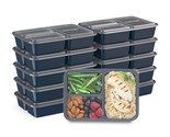 Prep 3-Compartment Meal-Prep Containers With Custom-Fit Lids - Microwave... - £20.43 GBP