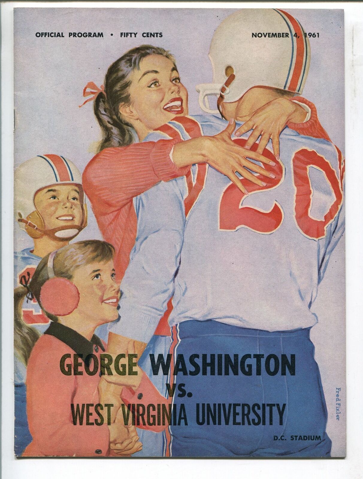 Primary image for GEORGE WASHINGTON VS WEST VIRGINIA NCAA FOOTBALL GAME PROGRAM 11/04/1961-vf
