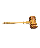 Vintage 11&quot; Gavel Solid Four Toned Mix Wood Inlay Ceremonial Law Judge M... - €33,26 EUR