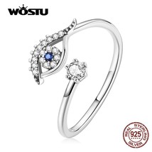 Adjustable Authentic 925 Sterling Silver Demon Eye Engagement Open Rings For Wom - £16.06 GBP