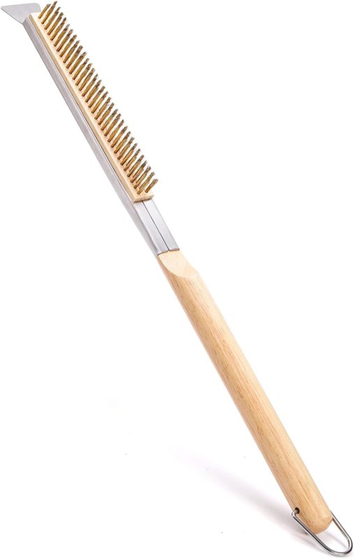 Primary image for ZEAYEA 21 Inch Pizza Oven Brush with Scraper, Brass Bristles for Pizza Oven, Cop