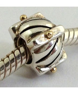 Chamilia Silver &amp;14K Gold Dots Bead, Charm New KB-56 - $65.41 CAD