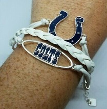 NFL Indianapolis Colts White and Blue Tri Braid Bracelet team spirit football - £9.47 GBP