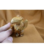 Y-GRI-734) Picture jasper GRIFFIN gryphon gemstone figurine statue Eagle... - $32.05 CAD