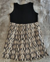 Black and Snakeskin Mini Dress Small Super Cute - $7.69