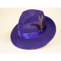Men's Summer Spring Braid Straw style Hat by BRUNO CAPELO JULIAN JU914 Purple image 4
