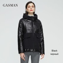 GASMAN New Women&#39;s spring jackets 2022 Short solid color outwear pocket hooded c - £106.78 GBP