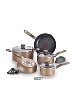 T-Fal 14-Piece Excite Cookware Set Bronze - £60.56 GBP