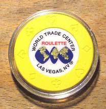 (1) World Trade Center Casino - Roulette Chip - Yellow - Las Vegas, Nevada - £9.55 GBP