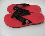 Rainbow NC State Flip Flop Sandals women 7 slides black red North Caroli... - $24.74