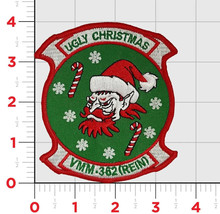 VMM-362 REIN UGLY CHRISTMAS SQUADRON HOOK &amp; LOOP EMBROIDERED PATCH - £27.60 GBP