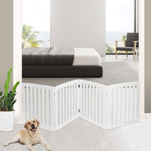 24&quot;H 4 Panels Foldable Pet Dog Gate Fence Baby Playpen Doorway Mdf Frame Indoor - £70.33 GBP