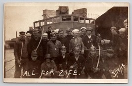 WW1 Sailors Wearing Spoils of War Likely on USS Wickes Ships Dog Photograph AA60 - £31.59 GBP