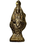 Goddess Amba Bai Brass Figure Ornament 2.75in Handmade Solid Traditional... - £28.54 GBP