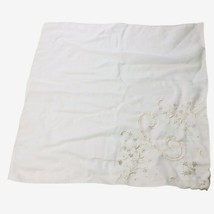 Vintage Hankie Sheer White Embroidered Wedding Handkerchief 14.5X14.5 - £15.94 GBP