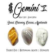 Gemini Crystals ~ Healing Crystal Set For Gemini Birthday, Gifts, Energy, Spirit - £11.59 GBP