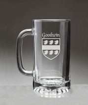 Goodwin Irish Coat of Arms Glass Beer Mug (Sand Etched) - $28.00