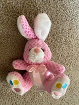 2008 Chrisha Playful Plush Easter Bunny Rabbit 8&quot; Pink Plush Stuffed Animal Toy - £9.58 GBP