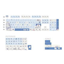 Anymob Keycap Keyboard Sky Blue 148 Keys Sublimation Fit Swtich Touch Cl... - $90.50