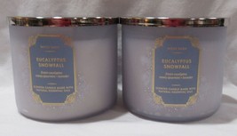 White Barn Bath &amp; Body Works 3-wick Scented Candle Lot Set 2 Eucalyptus Snowfall - £54.03 GBP