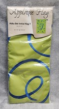 Evergreen Brand Yard Flag INITIAL "T"  Green & Blue  Polka Dot  Size 28"× 44" - $9.49