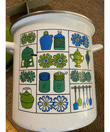 Vintage 70&#39;s GHC Cookware Group Enamel Olive Green steamer POT MCM  - $1,253.44 MXN
